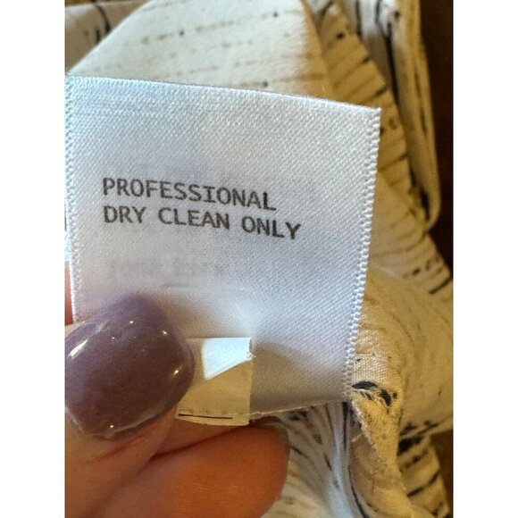 Cynthia Rowley Shirt Women Small Ivory Silk Short Sleeve Ikat Print Blouse - Picture 11 of 11